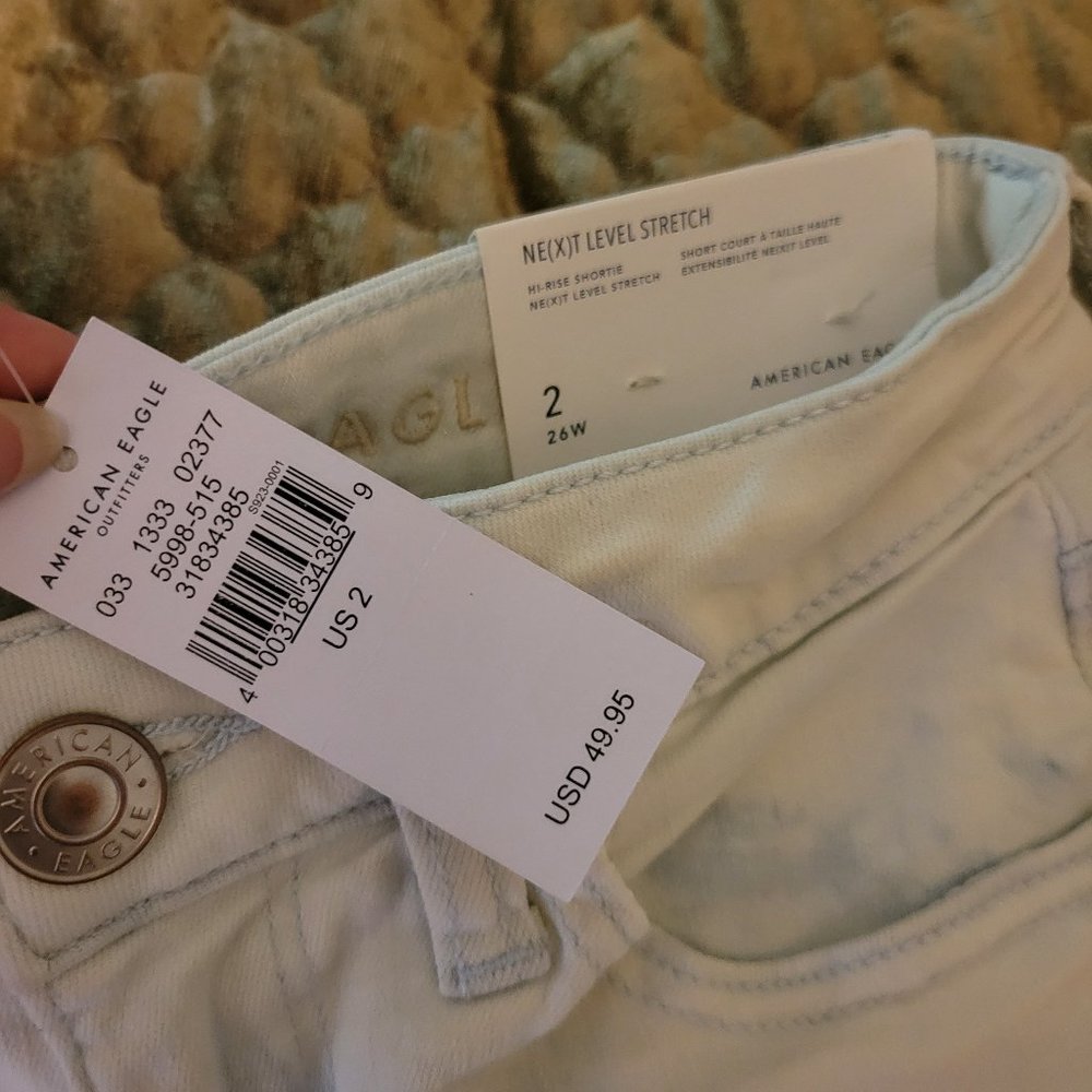 American Eagle Next Level Stretch Denim Shorts NWT - Picture 2 of 3